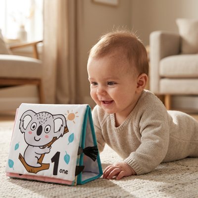 Livre bebe en tissus koala éveille votre trésor