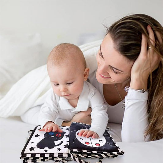 livre bebe noir et blanc coccinelle
