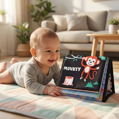 Livre bebe singe couleur stimulante