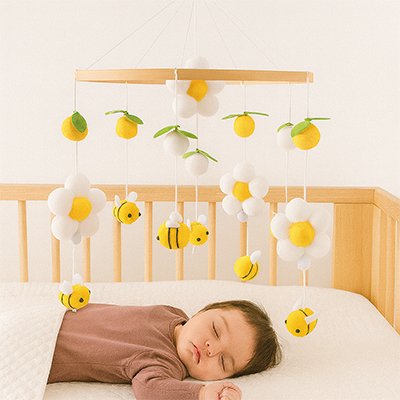 mobile bebe abeilles jaunes