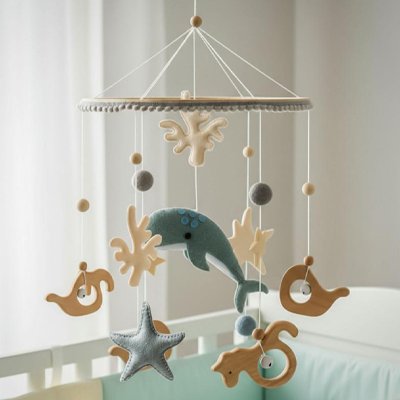 Mobile bebe dauphin bleu