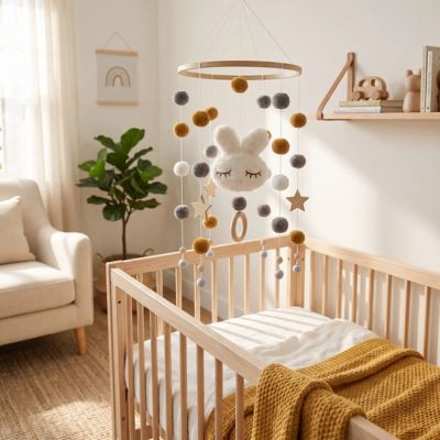 mobile bebe  lapin blanc