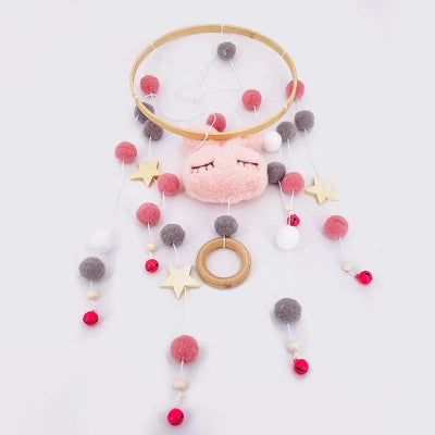 mobile bebe lapin rose