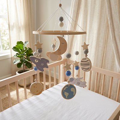 Mobile pour bébé assorti avec la décoration