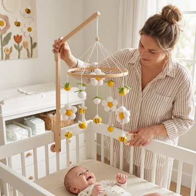 Mobile pour bébé illumine la chambre 