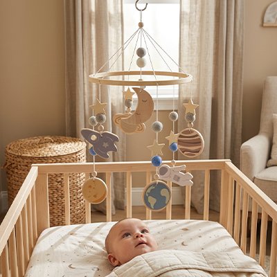 Mobile pour bébé planètes suspendues