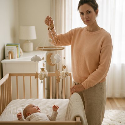 Mobile pour bébé suspendu par maman