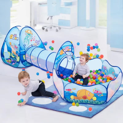 piscine a balle bebe 3 en 1 bleu ciel océan