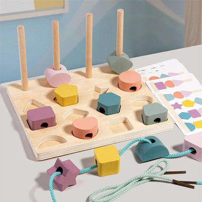 Puzzle bois avec tige et table