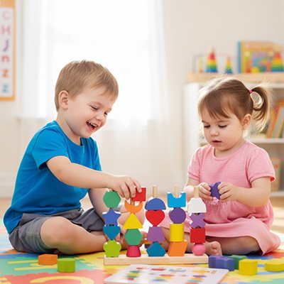 Puzzle bois enfants ccontents