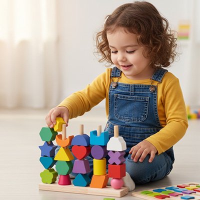 Puzzle bois multicolore
