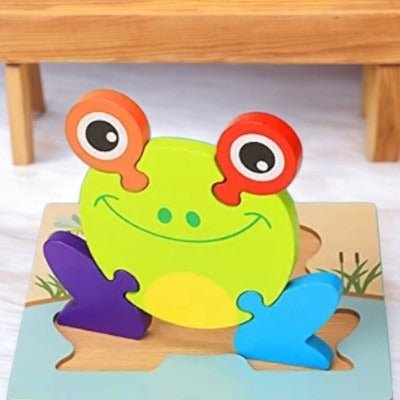 Puzzle en Bois - PuzzlePals™ - Grenouille - Maman Généreuse