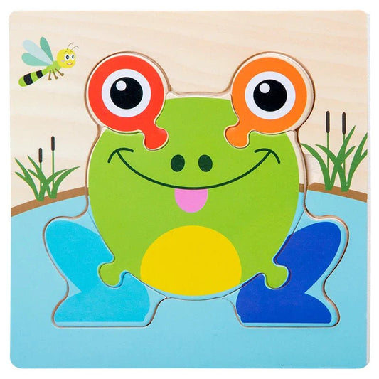 Puzzle en Bois - PuzzlePals™ - Grenouille - Maman Généreuse