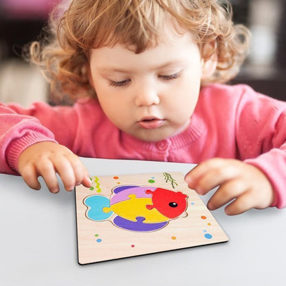 Puzzle en Bois - PuzzlePals™ - Poisson - Maman Généreuse