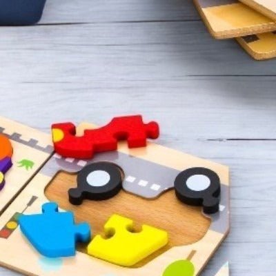 Puzzle en Bois - PuzzlePals™ - Voiture - Maman Généreuse