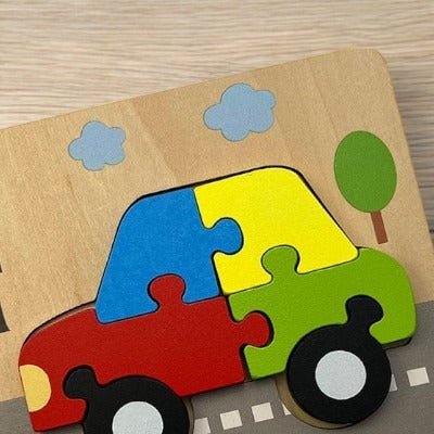 Puzzle en Bois - PuzzlePals™ - Voiture - Maman Généreuse