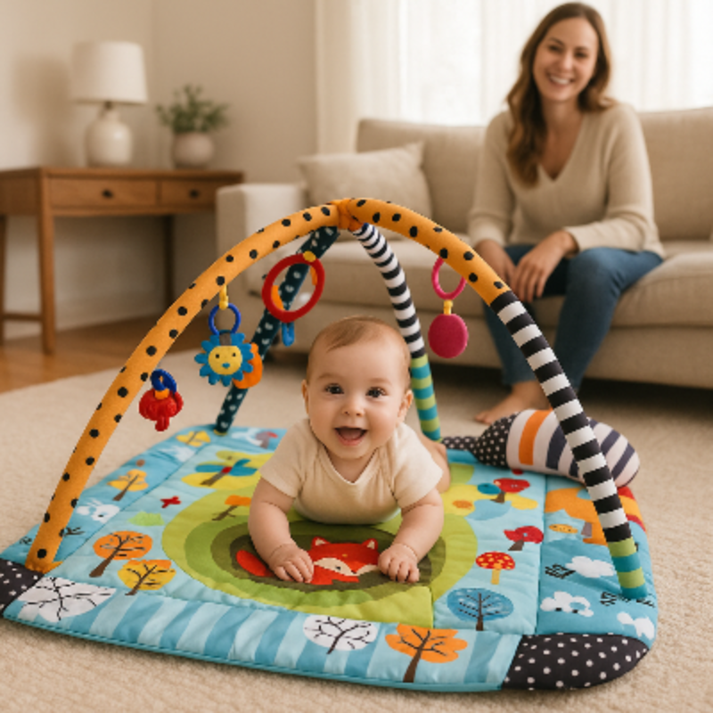 tapis d'éveil-bébé-maman-contente