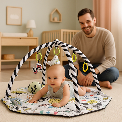 tapis d'éveil bebe papa émerveillé