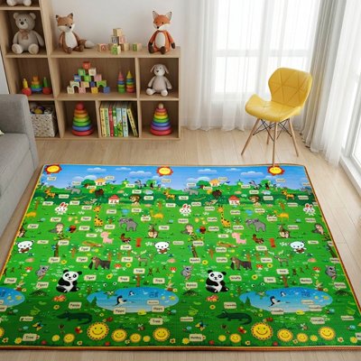 Tapis de sol bébé panda coloré
