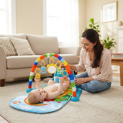 Tapis d'éveil bébé arc en ciel 