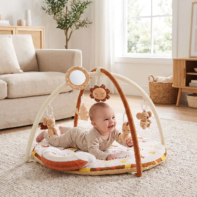 tapis éveil bébé au salon