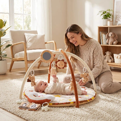 tapis éveil bébé avec maman