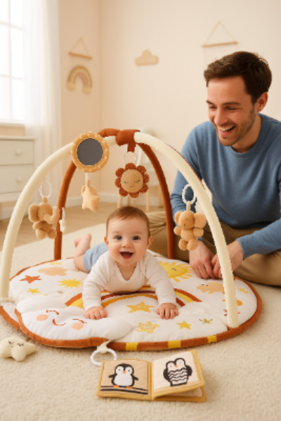 tapis eveil bebe papa heureux